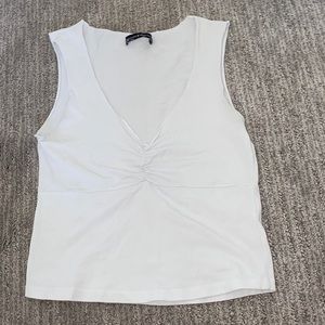 white scrunch tank top from Brandy Melville